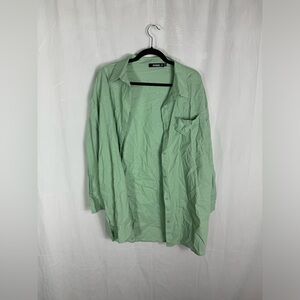Seafoam Green Cotton Button Down
